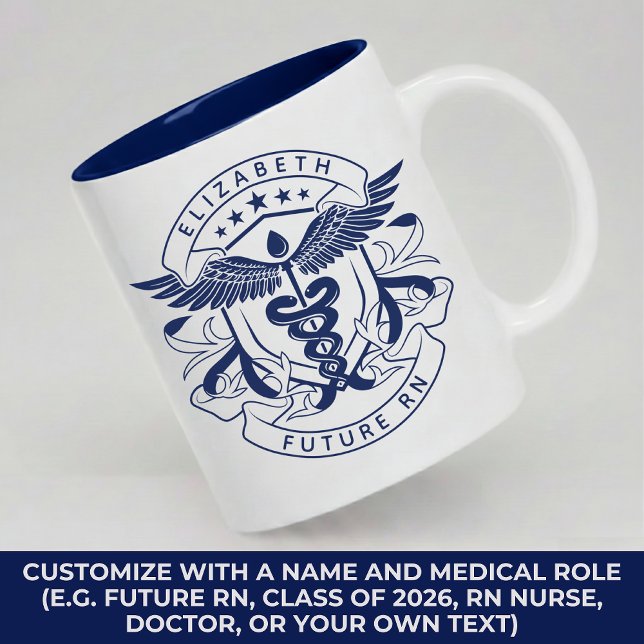 Personlig läkar-mugg Medicinsk examenspresent Två-Tonad Mugg (Personalized Medical Mug Gift for Future RN, ICU Nurse, ER Nurse, Doctor, Physician, or Surgeon)