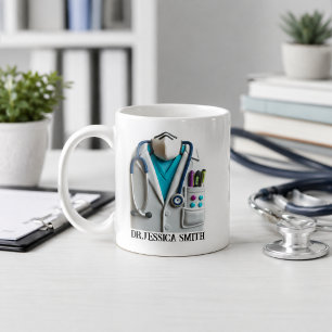 Personlig läkare Anpassat namn för doktorns dag Kaffemugg