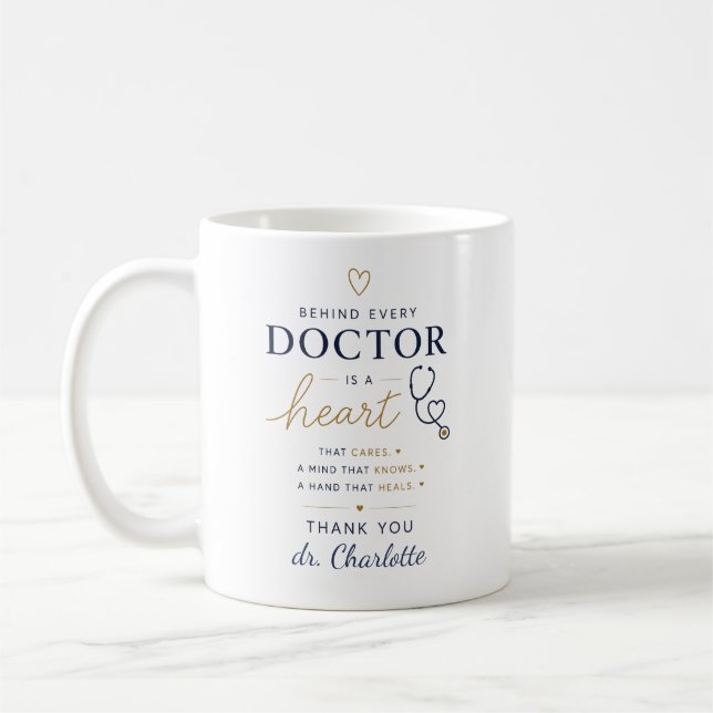 Personlig läkarpresent | Tack Kaffemugg (Vänster)