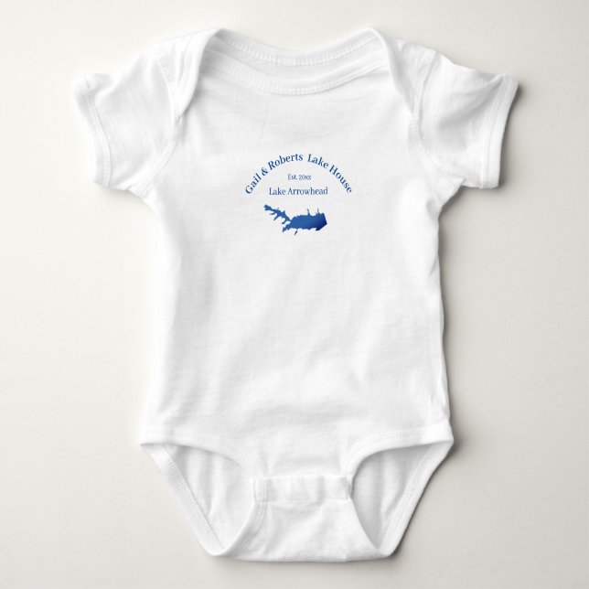 Personlig Lake Arrowhead karta datum etablerat T Shirt (Framsida)