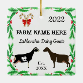 Personlig LaMancha Dairy Goat Farm jul Julgransprydnad Keramik