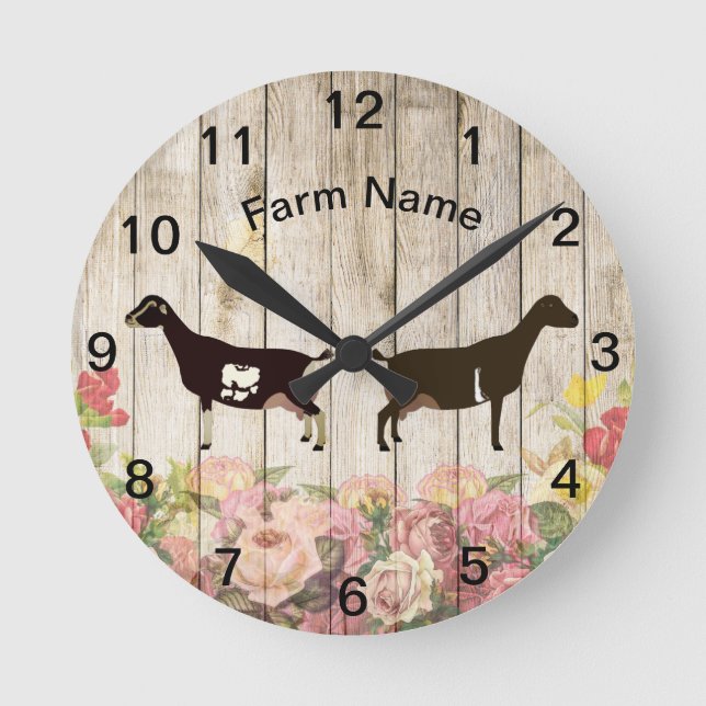 Personlig LaMancha Dairy Goat Farm Rund Klocka (Framsida)