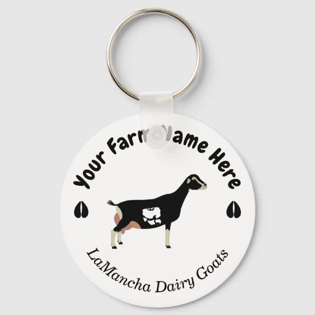 Personlig LaMancha Dairy Goat Nyckelring (Framsida)