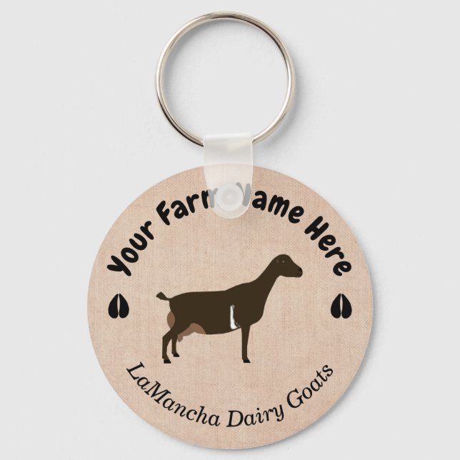 Personlig LaMancha Dairy Goat Nyckelring (Framsida)