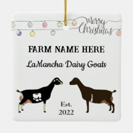 Personlig LaMancha Dairy Goat White-jul Julgransprydnad Keramik