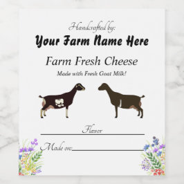 Personlig LaMancha Goat Cheese-etikett Vinflaska Etikett