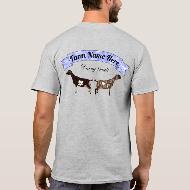 Personlig LaMancha & Nubian Dairy Goat T Shirt (Baksida)
