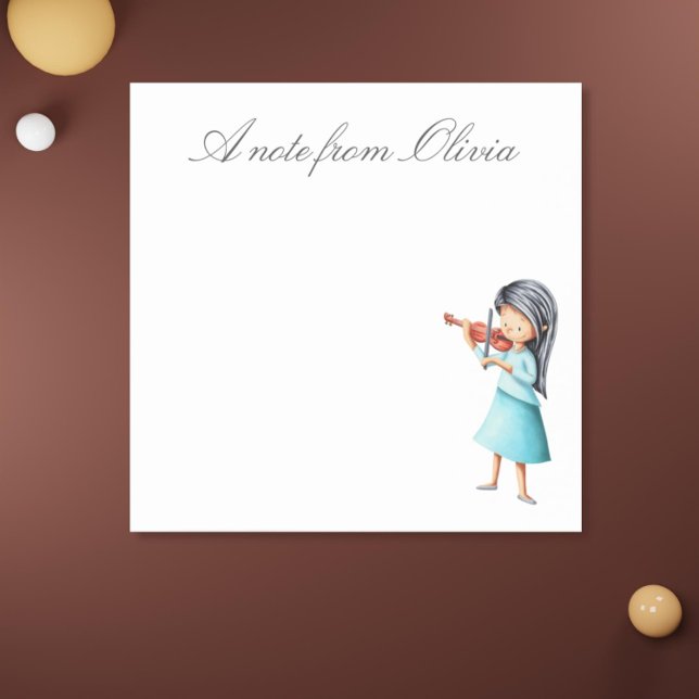Personlig Lämnat övergiven Violinist Performer Post-it Block (Personalized Left Handed Violinist Performer Post-it Notes )