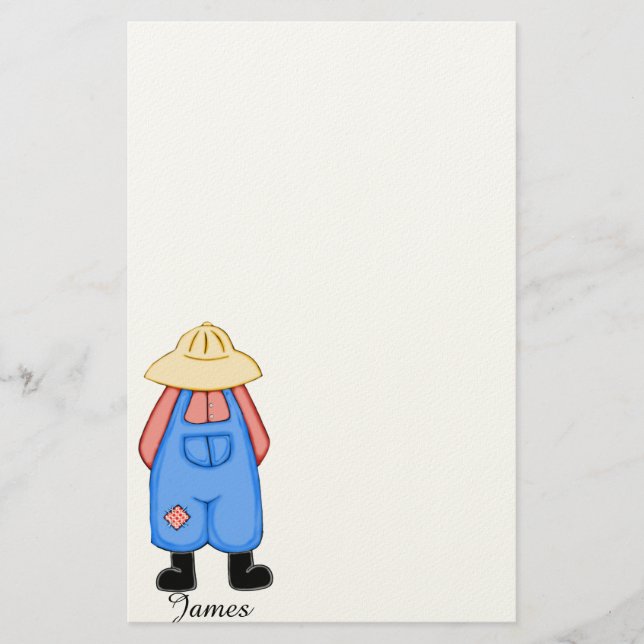 Personlig Land Boy Stationery Brevpapper (Framsida)