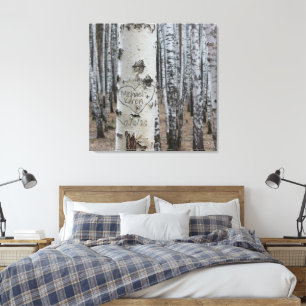 Personlig Land Rustic Carved Namn i hjärtat Canvastryck