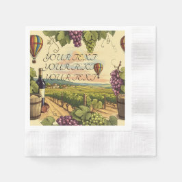 Personlig Land Vineyard Luftballong Vin Pappersservett