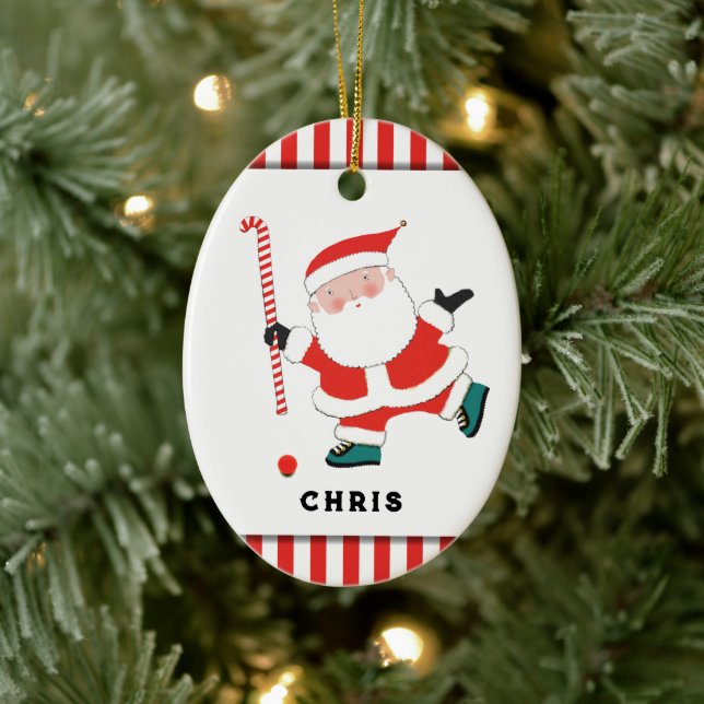 Personlig landhockeypresent julgransprydnad keramik (Träd)