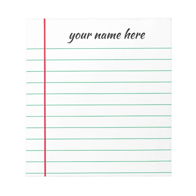 Personlig Längd Anteckningsblock (Framsida)