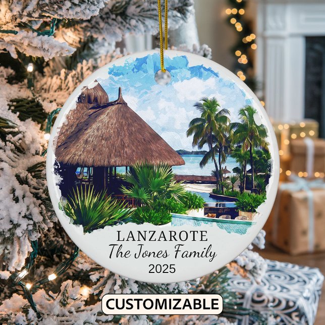 Personlig Lanzarote Ornament, Spanien Julgransprydnad Keramik (Skapare uppladdad)