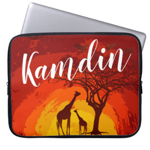 Personlig Laptop Fodral African Safari Giraffe Su