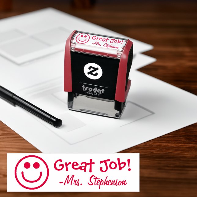 Personlig Lärare Ansikte Reward Frimärke Självfärgande Stämpel (custom printed teacher reward name rubber stamp)