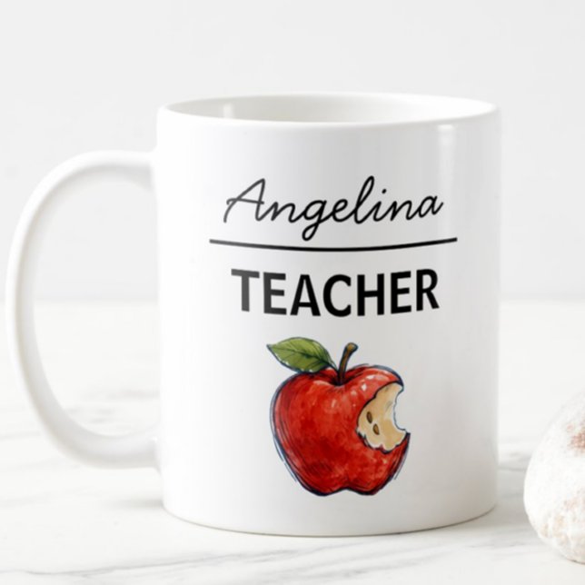 Personlig LÄRARE Äpple  Kaffemugg (Skapare uppladdad)
