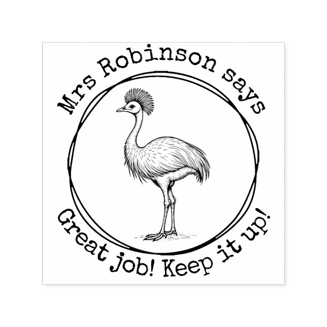 Personlig lärare Cassowary Bra jobbat Klass Självfärgande Stämpel (Design)