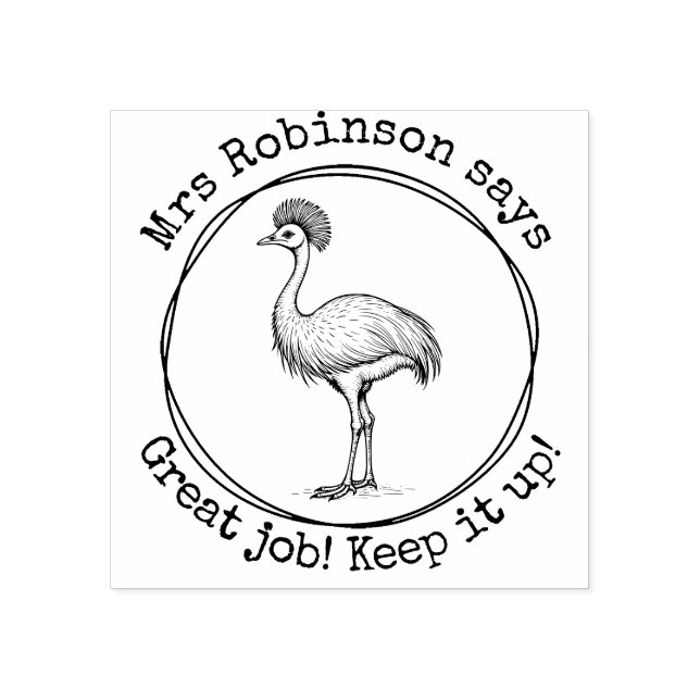 Personlig Lärare Cassowary Underbar Work Class Stämpel (Tryck)