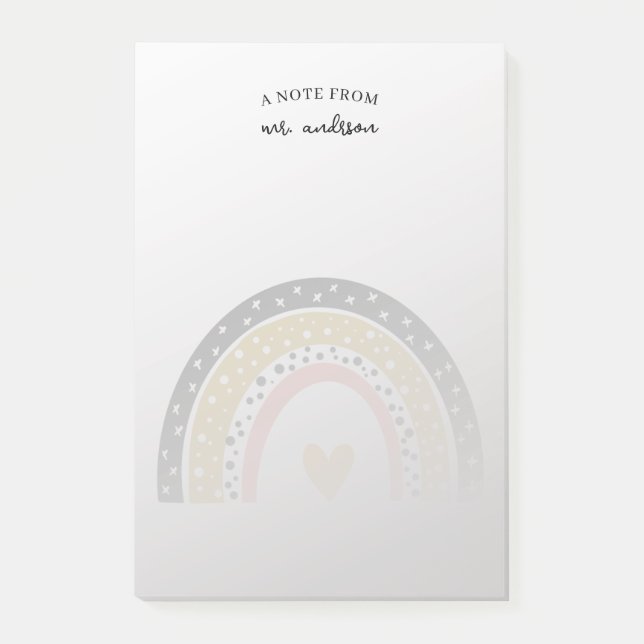 Personlig Lärare för vattenfärgsregnbåge Post-it Block (Framsida)