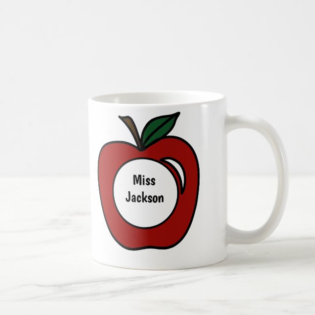 Personlig Lärare Gift-Apple Monogram Kaffemugg (Höger)