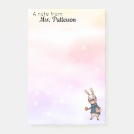 Personlig Lärare Gift Post IT Rabbit Post-it Block