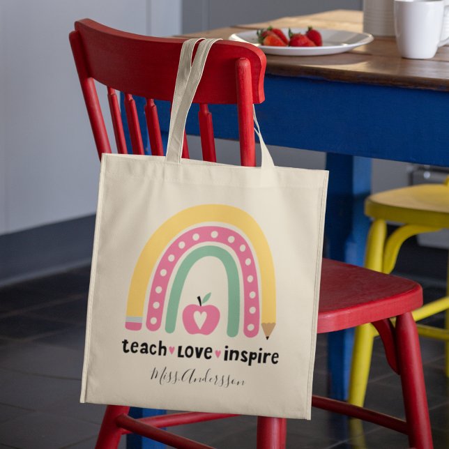 Personlig Lärare Gift Teach Kärlek Inspire Tygkasse (Skapare uppladdad)