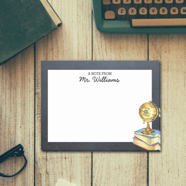 Personlig Lärare i Globe och Chalkboard Post-it Block (Skapare uppladdad)