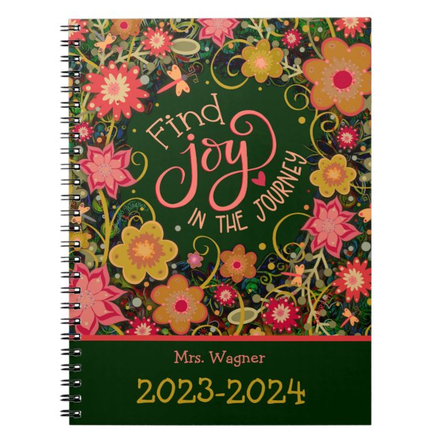 Personlig Lärare Joy in Journey Söt Blommigt Anteckningsbok (Framsidan)