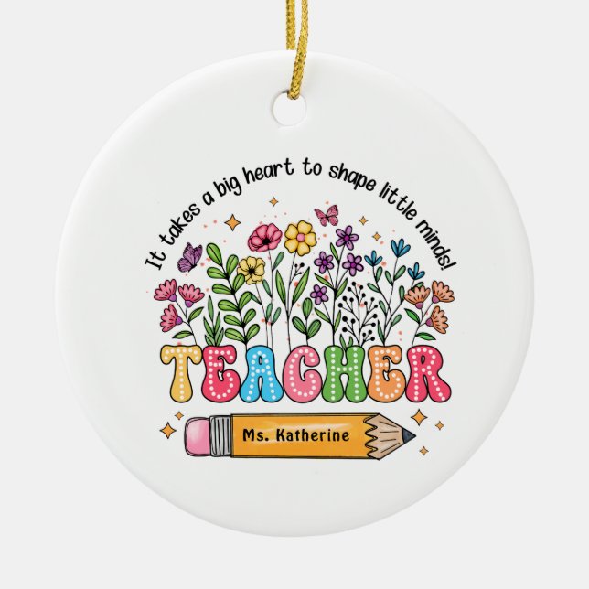 Personlig Lärare jul Ornament Big Heart (Framsidan)