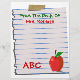 Personlig lärare Letterhead Stationery