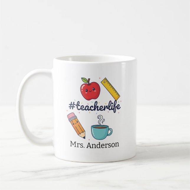 Personlig lärare mugg, anpassad lärare uppskattnin kaffemugg (Vänster)