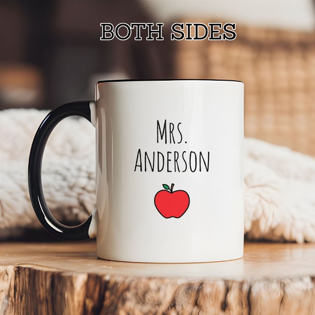 Personlig lärare-mugg med efternamn, present till  mugg (Back to school mug, Teacher appreciation gift, End of year teacher thank you, First year teacher mug)