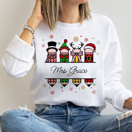 Personlig Lärare Namn Pencil, julklapp T Shirt