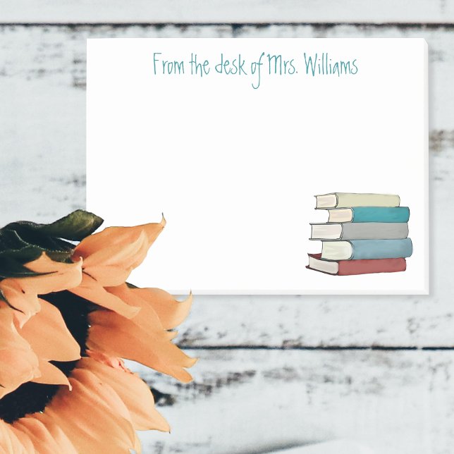 Personlig Lärare och bibliotekarie Post-it Block (Inspiring Bookish Notes 📚🖊️)