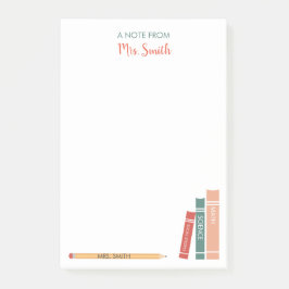 Personlig Lärare Post-it Notes Bokar och Penci