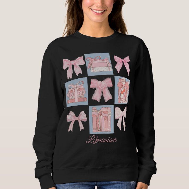 Personlig Lärare Rosa Coquette Bow & Bok T Shirt (Framsida)