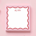 Personlig lärare tacksamhet Rosa Röd Vågig Anteckningsblock<br><div class="desc">Perfekt present till lärare,  med röd och rosa vågig kant.
För mer avancerad anpassning av denna design,  t.ex. ändra layout,  teckensnitt eller textstorlek,  klicka på "ANPASSA"-knappen ovan. Vänligen kontakta mig för eventuella frågor!</div>