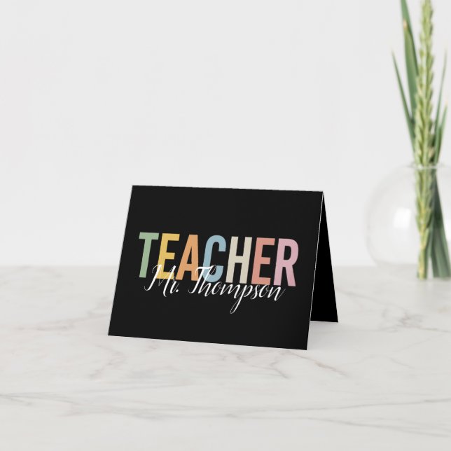 Personlig lärare tacksamhet tillbaka till skolan  meddelande (Framsida)