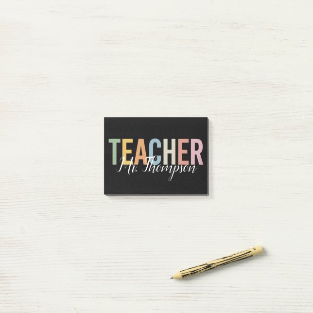 Personlig lärare tacksamhet tillbaka till skolan  post-it block (On Desk)