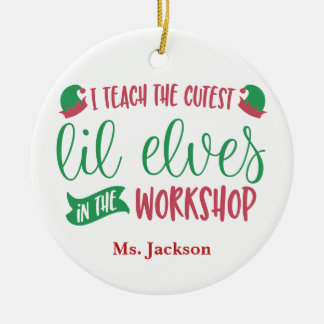Personlig Lärare till Cutest Elves Gift Julgransprydnad Keramik