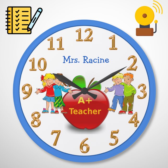 PERSONLIG Lärare-uppskattningar presenterar CLOCK Stor Klocka (Teacher clock. Best teacher gifts. Teacher appreciation week gifts. Gifts for teachers personalized.)