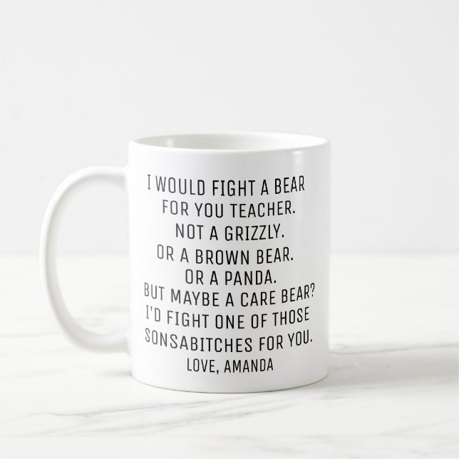 Personlig lärarepresent, Anpassade lärarepresenter Kaffemugg (Vänster)