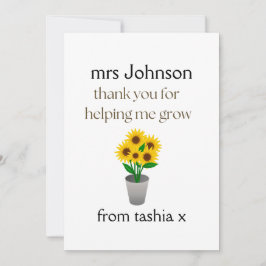 Personlig lärarepresent, lärarepresent, binvänlig tack kort