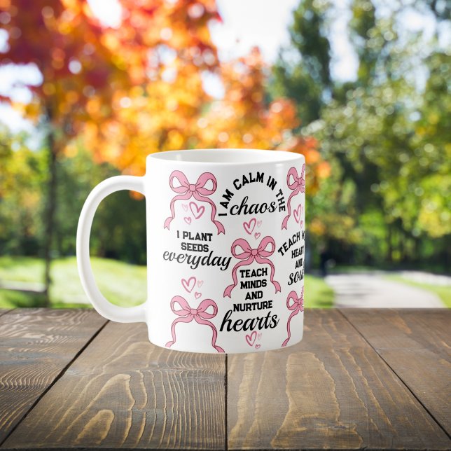 Personlig lärarepresent med blomsterretro affirmat kaffemugg (Skapare uppladdad)