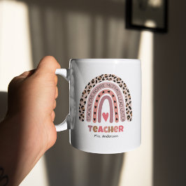 Personlig lärarepresent, regnbågsläraren kaffemugg