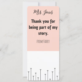 Personlig Lärares bokmärke Julkort