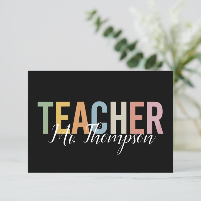 Personlig Lärares uppskattning Back to school Tack Kort (Stående Fram)