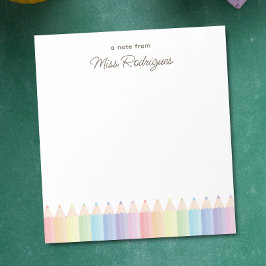 Personlig Lärares uppskattning Pastel Rainbow Anteckningsblock