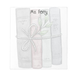 Personlig lärarinna bokar bunden till twine anteckningsblock